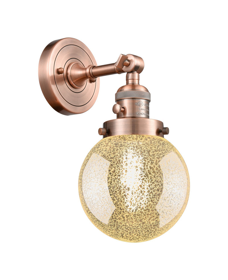 Innovations 203SW-AC-G208-6 One Light Wall Sconce, Antique Copper