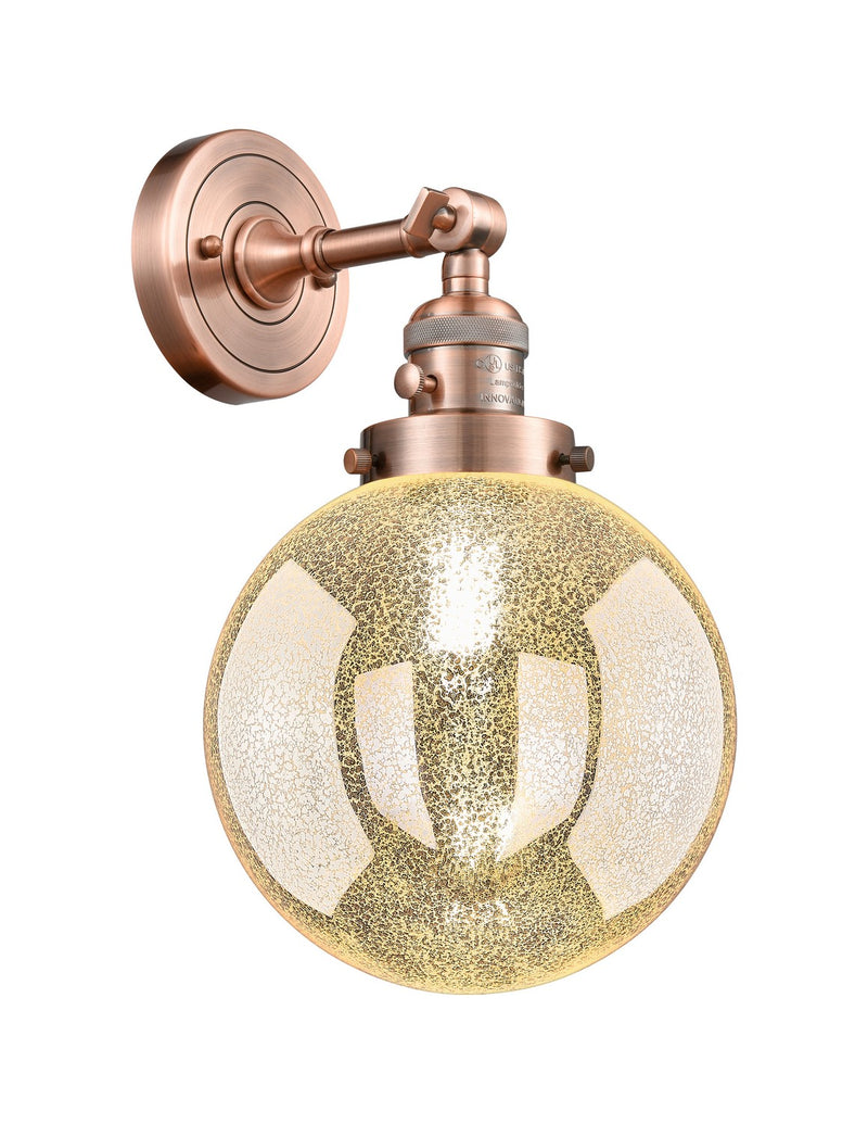 Innovations 203SW-AC-G208-8 One Light Wall Sconce, Antique Copper