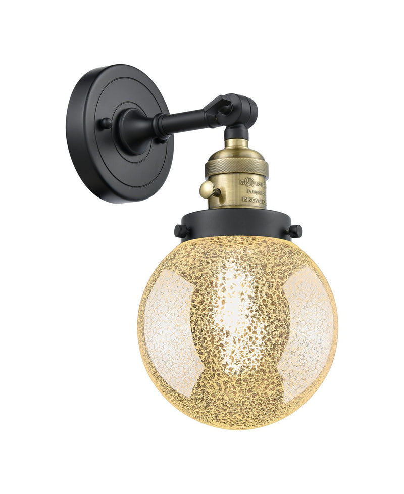 Innovations 203SW-BAB-G208-6 One Light Wall Sconce, Black Antique Brass