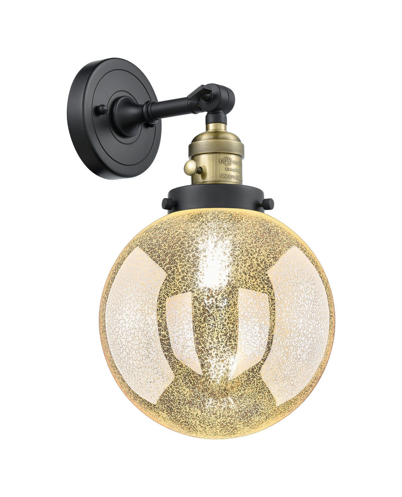 Innovations 203SW-BAB-G208-8 One Light Wall Sconce, Black Antique Brass