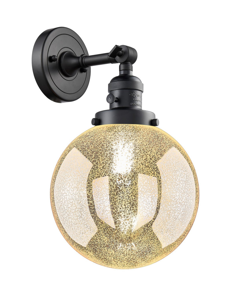 Innovations 203SW-BK-G208-8 One Light Wall Sconce, Matte Black