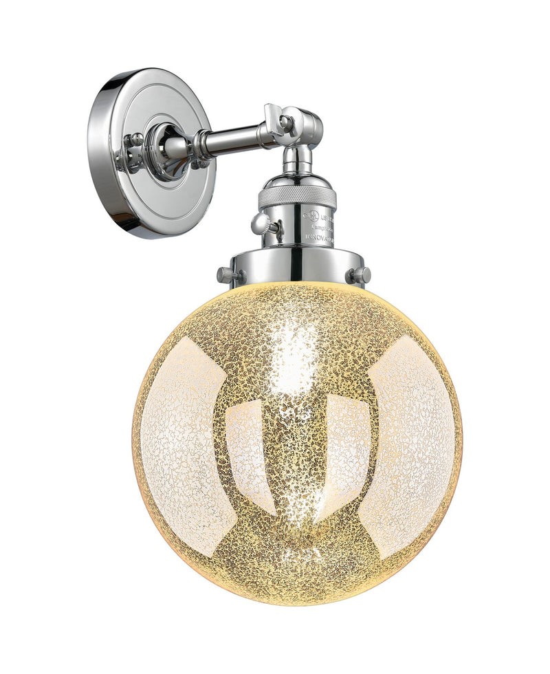 Innovations 203SW-PC-G208-8 One Light Wall Sconce, Polished Chrome