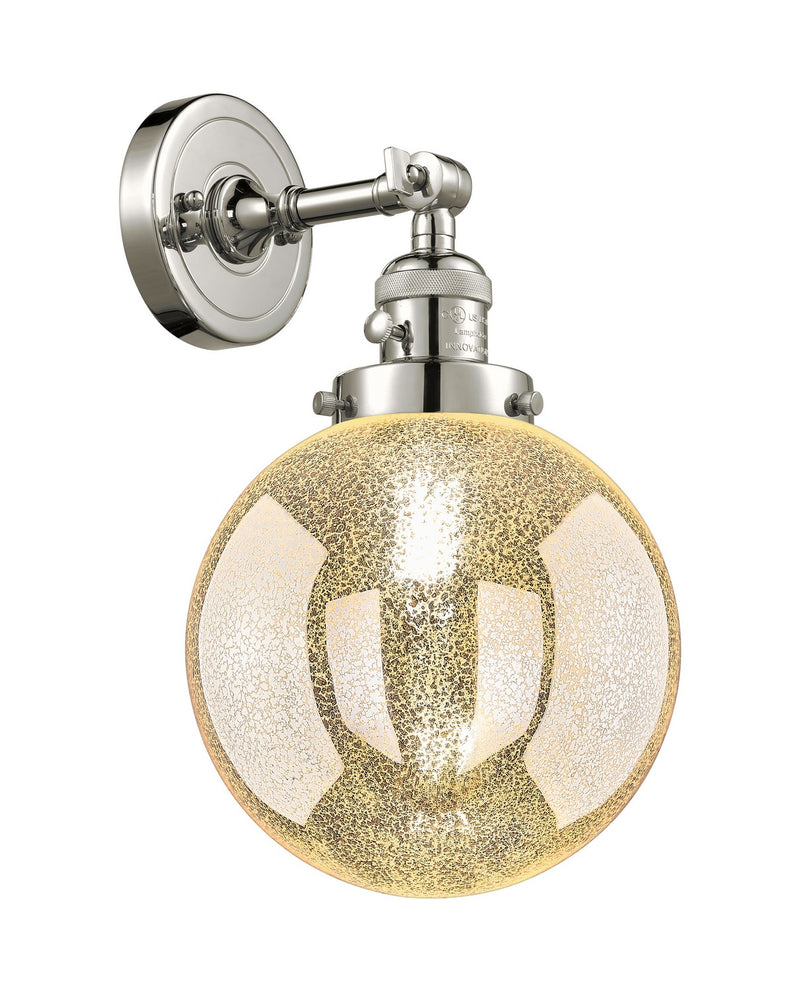 Innovations 203SW-PN-G208-8 One Light Wall Sconce, Polished Nickel
