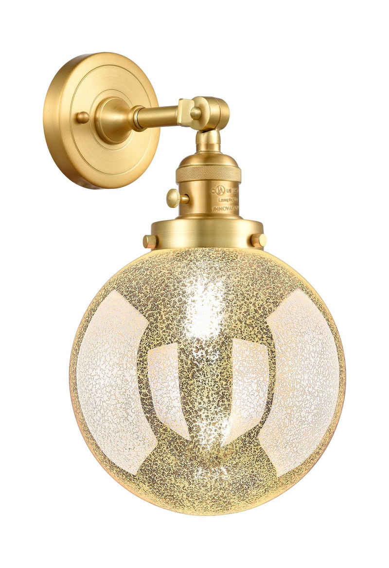 Innovations 203SW-SG-G208-8 One Light Wall Sconce, Satin Gold
