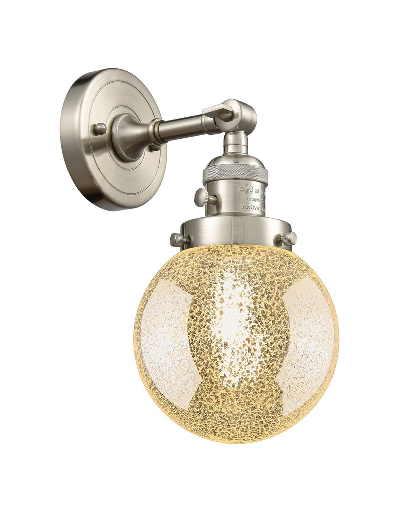 Innovations 203SW-SN-G208-6 One Light Wall Sconce, Brushed Satin Nickel
