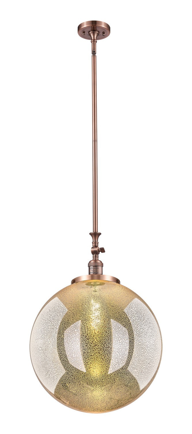 Innovations 206-AC-G208-18 One Light Mini Pendant, Antique Copper