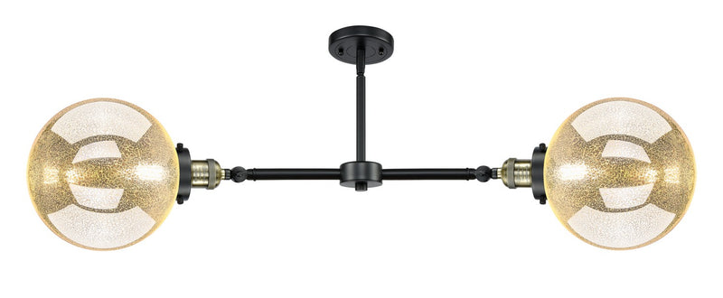 Innovations 209-BAB-G208-10 Two Light Island Pendant, Black Antique Brass