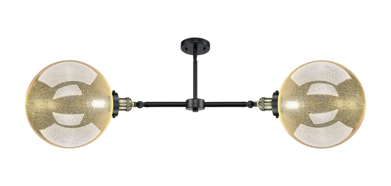 Innovations 209-BAB-G208-12 Two Light Island Pendant, Black Antique Brass