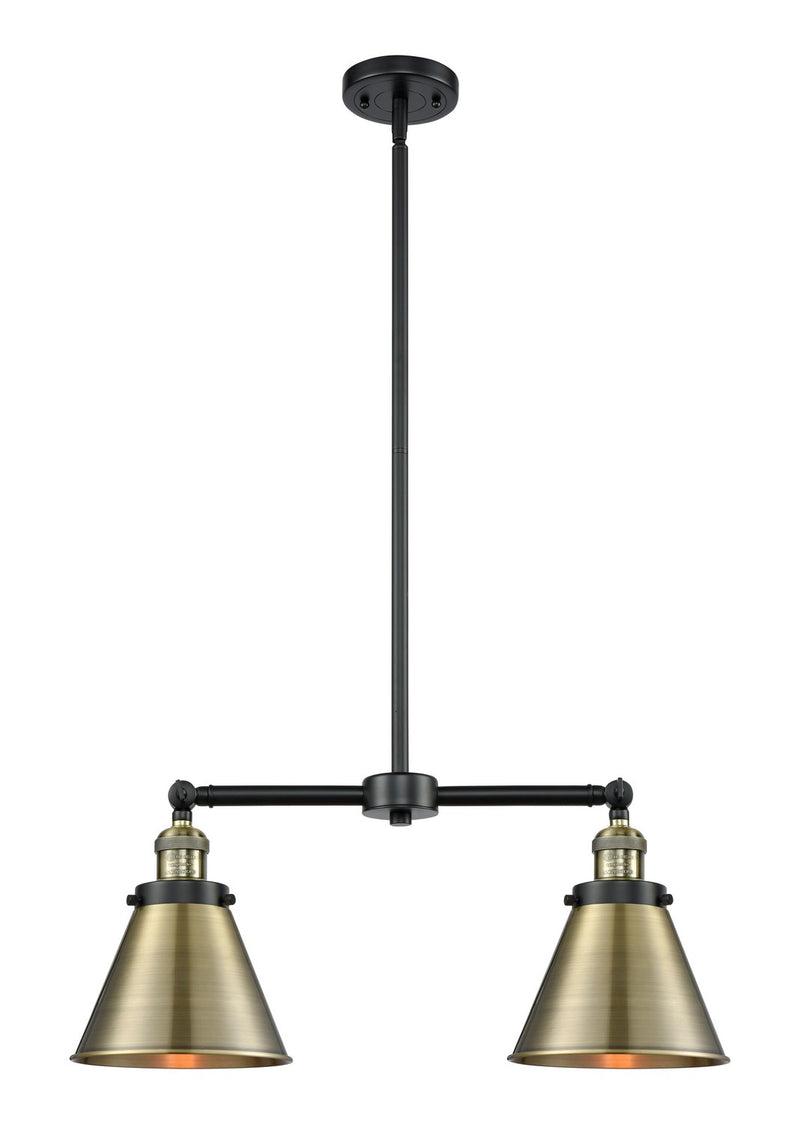 Innovations 209-BAB-M13-AB Two Light Island Pendant, Black Antique Brass