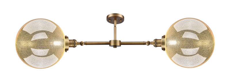 Innovations 209-BB-G208-12 Two Light Island Pendant, Brushed Brass