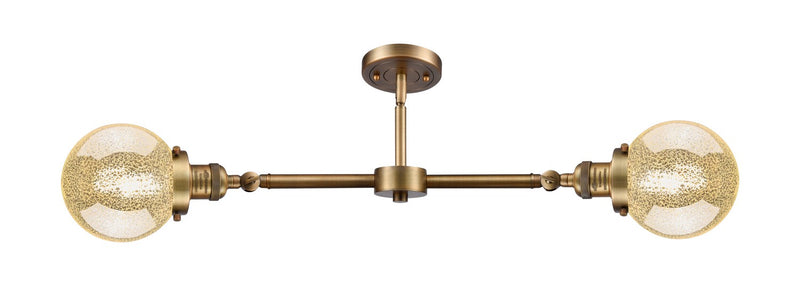 Innovations 209-BB-G208-6 Two Light Island Pendant, Brushed Brass