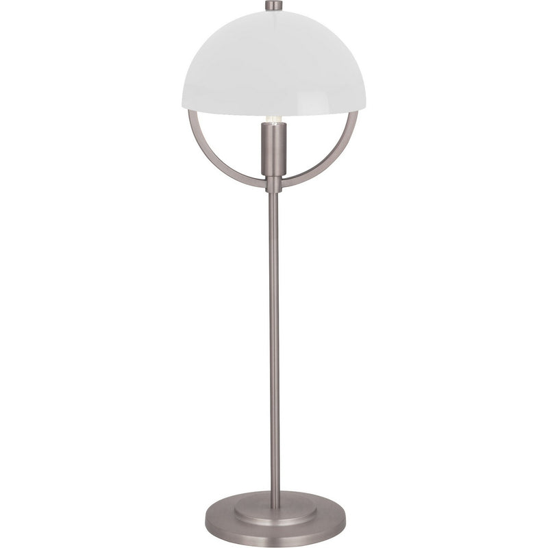 Robert Abbey P600WHT One Light Table Lamp, Pewter w/White Painted