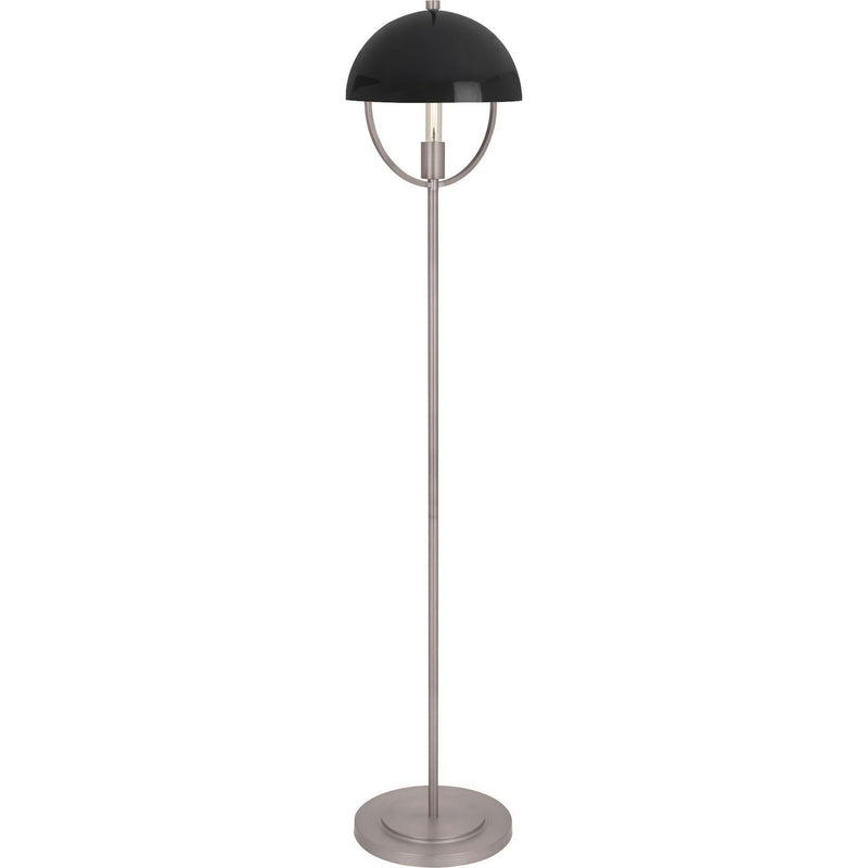 Robert Abbey P601BLK One Light Floor Lamp, Pewter w/Piano Black Painted