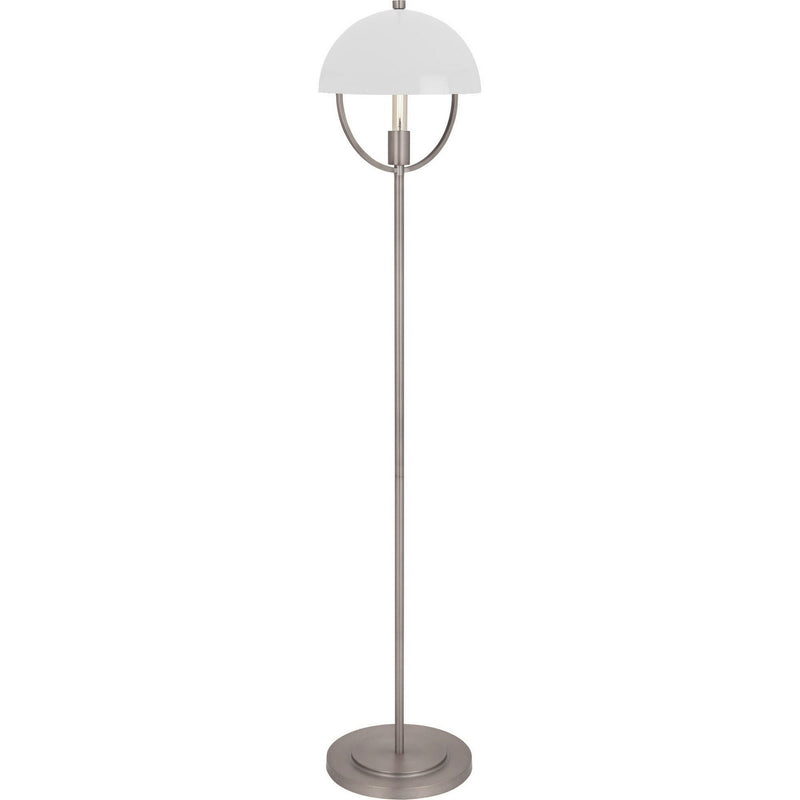Robert Abbey P601WHT One Light Floor Lamp, Pewter w/White Painted