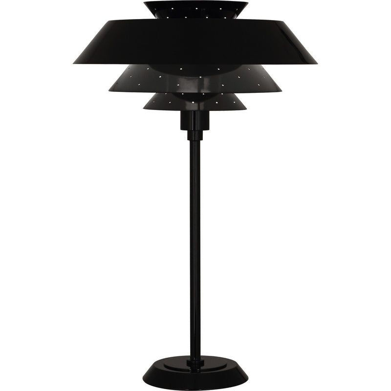 Robert Abbey PB780 One Light Table Lamp, Piano Black Gloss