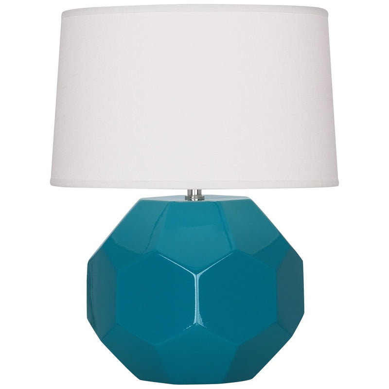 Robert Abbey PC01 One Light Table Lamp, Peacock Glazed Ceramic