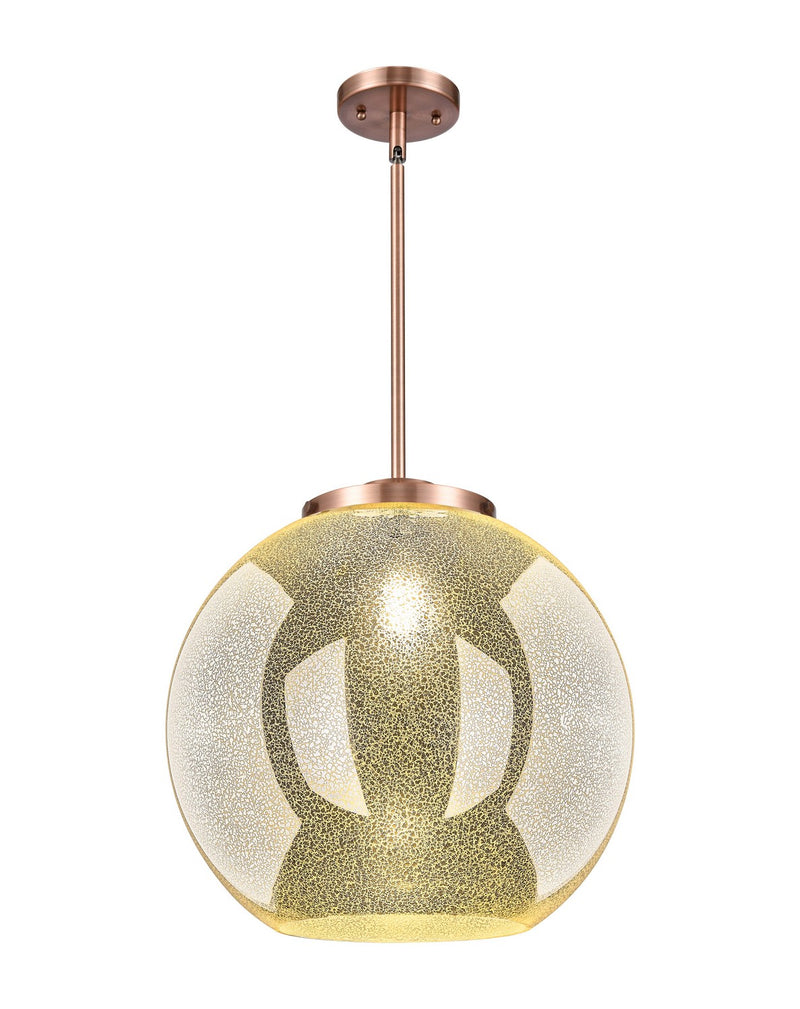 Innovations 221-1S-AC-G128-16 One Light Pendant, Antique Copper