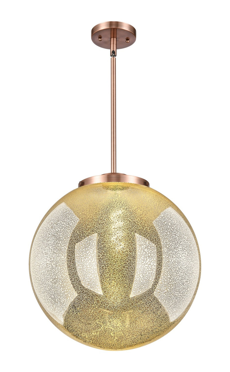 Innovations 221-1S-AC-G208-16 One Light Pendant, Antique Copper