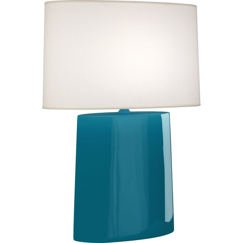 Robert Abbey PC03 One Light Table Lamp, Peacock Glazed Ceramic
