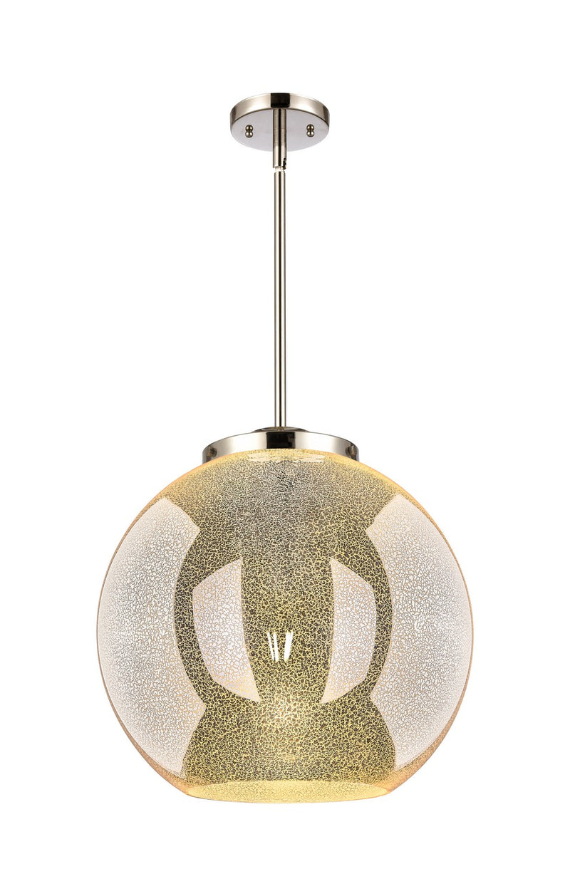 Innovations 221-1S-PN-G128-16 One Light Pendant, Polished Nickel