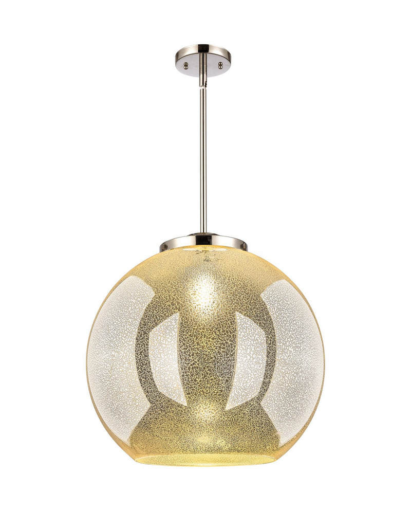 Innovations 221-1S-PN-G128-18 One Light Pendant, Polished Nickel