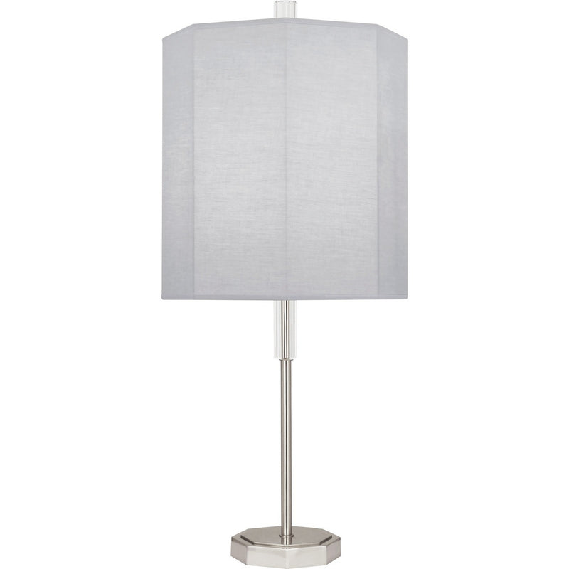 Robert Abbey PG05 One Light Table Lamp, Polished Nickel w/ Clear Crystal