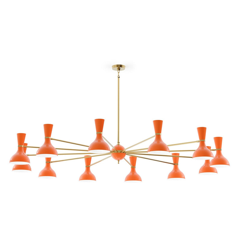 Robert Abbey PM12PM 12 Light Chandelier, Modern Brass w/Pumpkin Painted