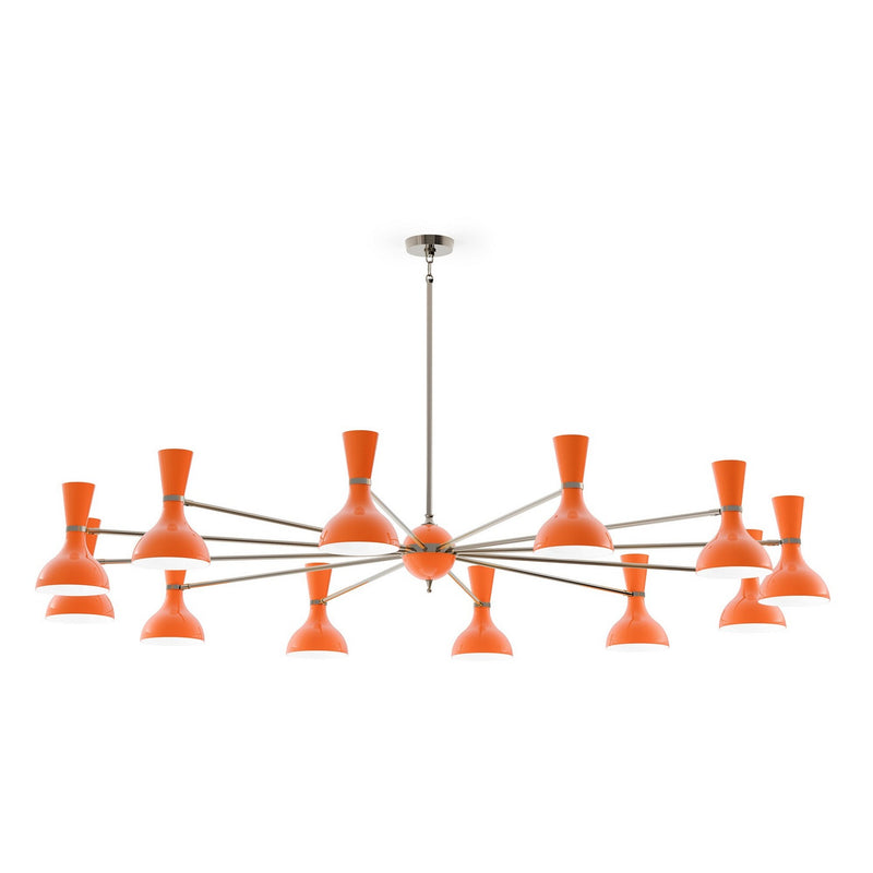 Robert Abbey PM13PM 12 Light Chandelier, Polished Nickel w/Pumpkin Painted