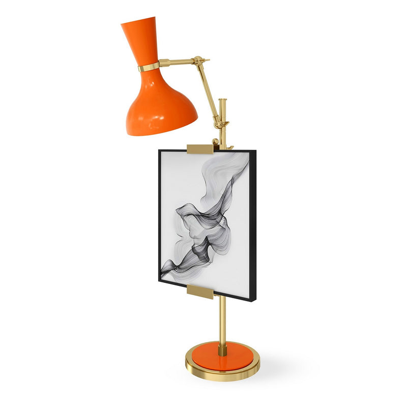 Robert Abbey PM14PM One Light Table Easel, Modern Brass w/Pumpkin Painted