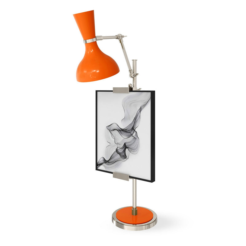 Robert Abbey PM15PM One Light Table Easel, Polished Nickel w/Pumpkin Painted