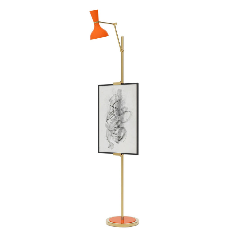 Robert Abbey PM16PM One Light Floor Easel, Modern Brass w/Pumpkin Painted