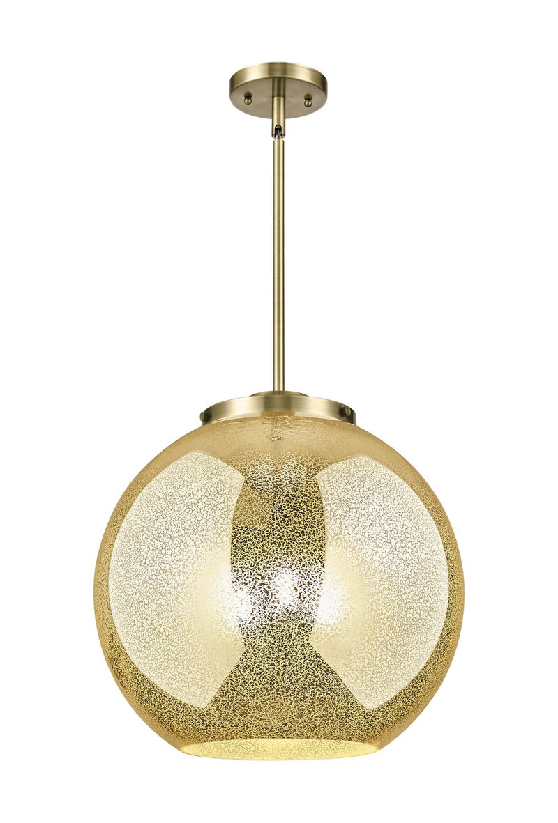 Innovations 221-3S-AB-G128-16 Three Light Pendant, Antique Brass