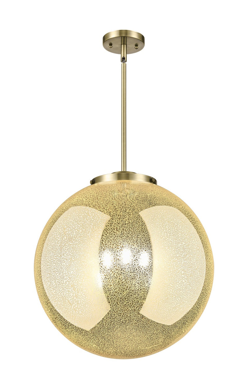 Innovations 221-3S-AB-G208-18 Three Light Pendant, Antique Brass