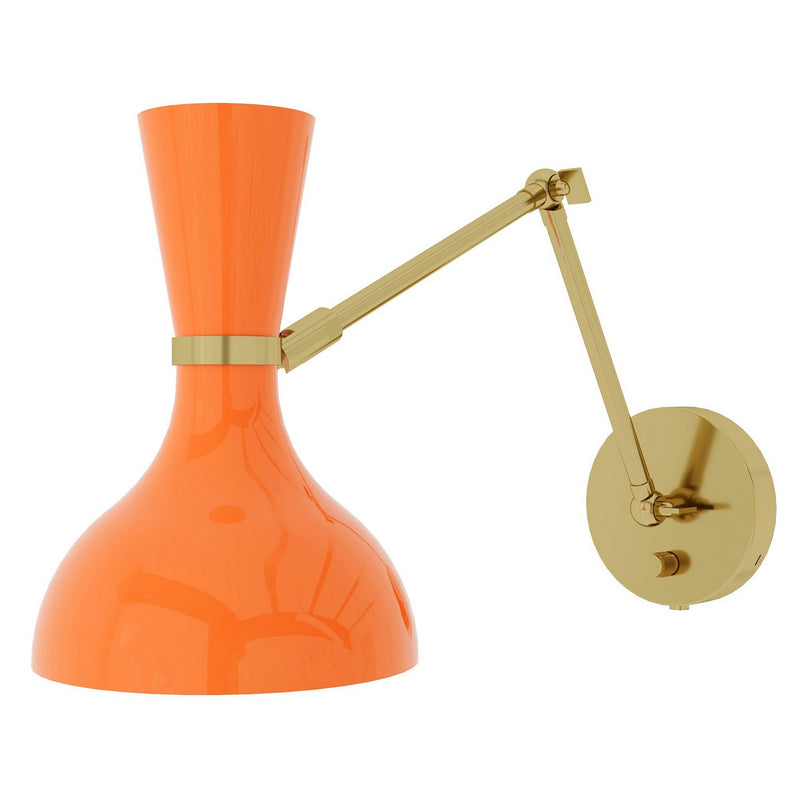 Robert Abbey PM18PM One Light Wall Sconce, Modern Brass w/Pumpkin Painted