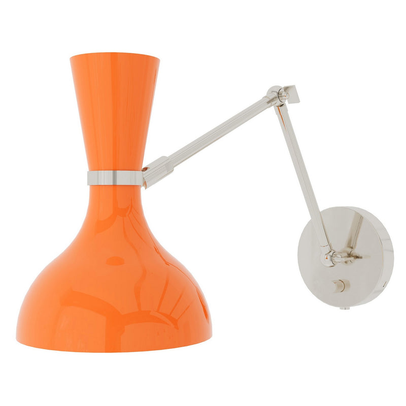 Robert Abbey PM19PM One Light Wall Sconce, Polished Nickel w/Pumpkin Painted
