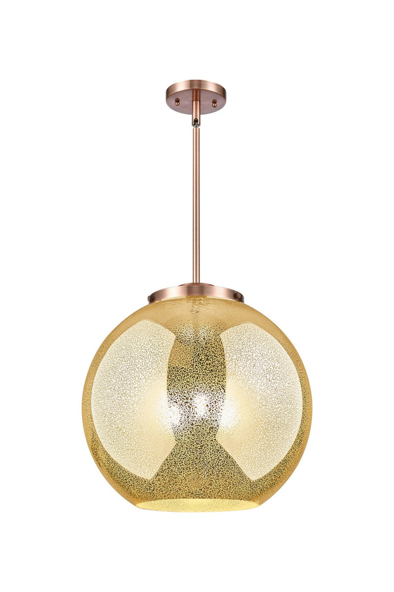 Innovations 221-3S-AC-G128-16 Three Light Pendant, Antique Copper