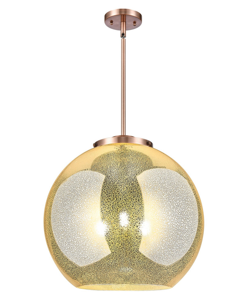 Innovations 221-3S-AC-G128-18 Three Light Pendant, Antique Copper