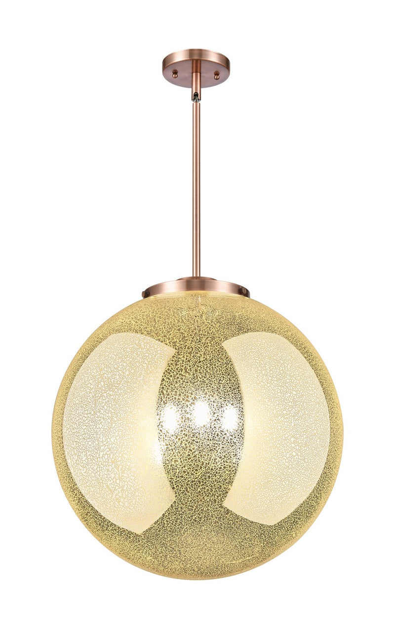 Innovations 221-3S-AC-G208-18 Three Light Pendant, Antique Copper