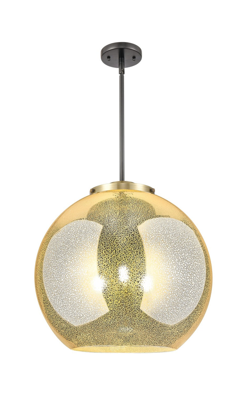 Innovations 221-3S-BAB-G128-18 Three Light Pendant, Black Antique Brass