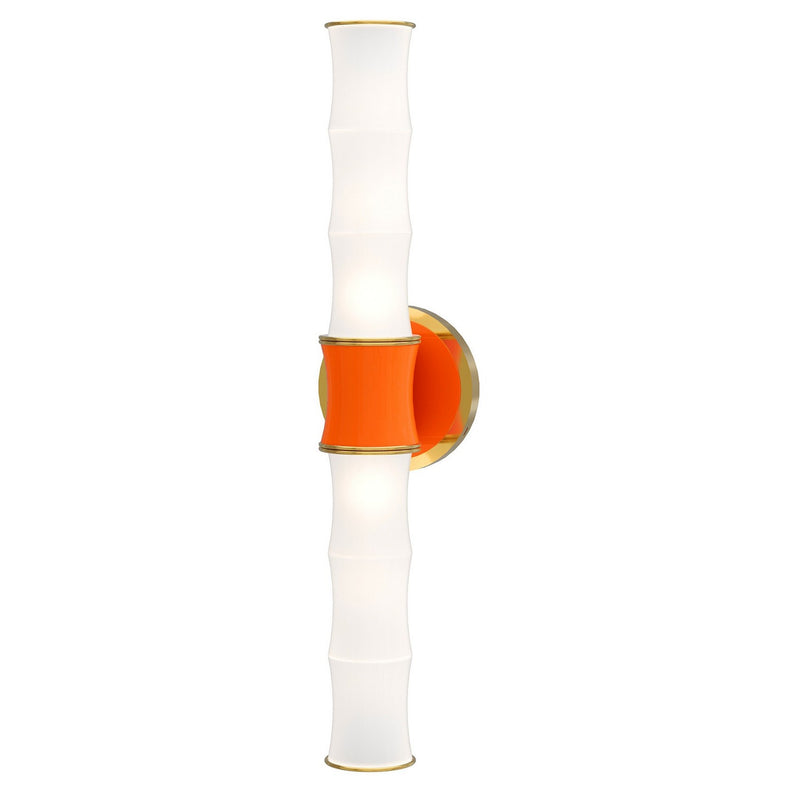 Robert Abbey PM83 Two Light Wall Sconce, Pumpkin w/Modern Brass