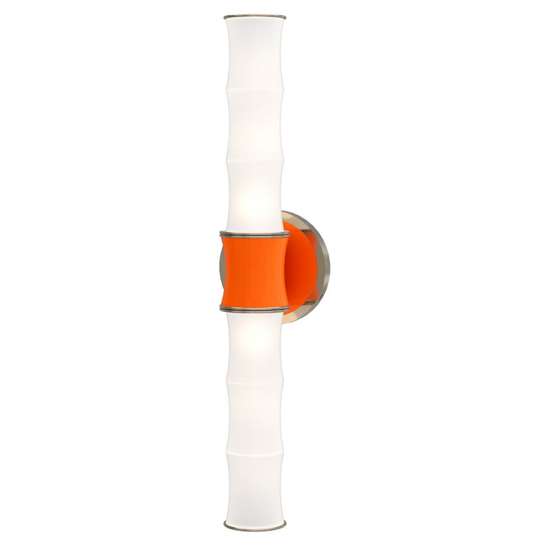 Robert Abbey PM84 Two Light Wall Sconce, Pumpkin w/Polished Nickel