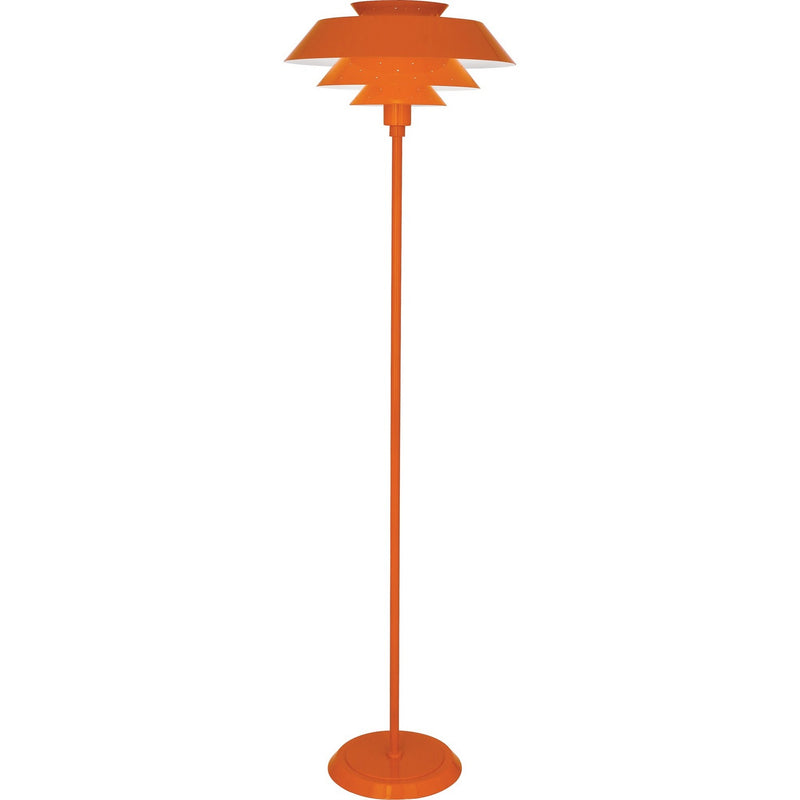 Robert Abbey PM978 One Light Floor Lamp, Pumpkin Gloss Powder Coat