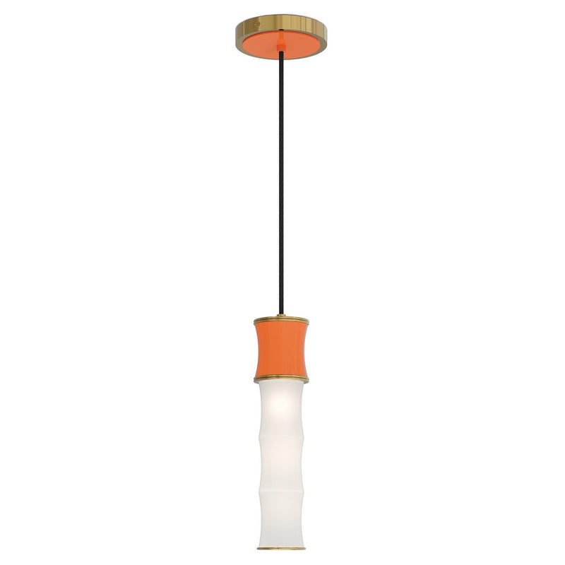Robert Abbey PM85 One Light Pendant, Pumpkin w/Modern Brass