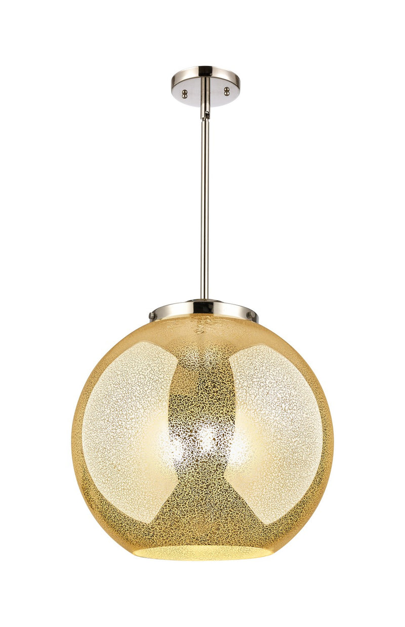 Innovations 221-3S-PN-G128-16 Three Light Pendant, Polished Nickel