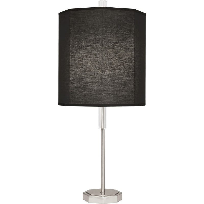 Robert Abbey RB05 One Light Table Lamp, Polished Nickel w/ Clear Crystal