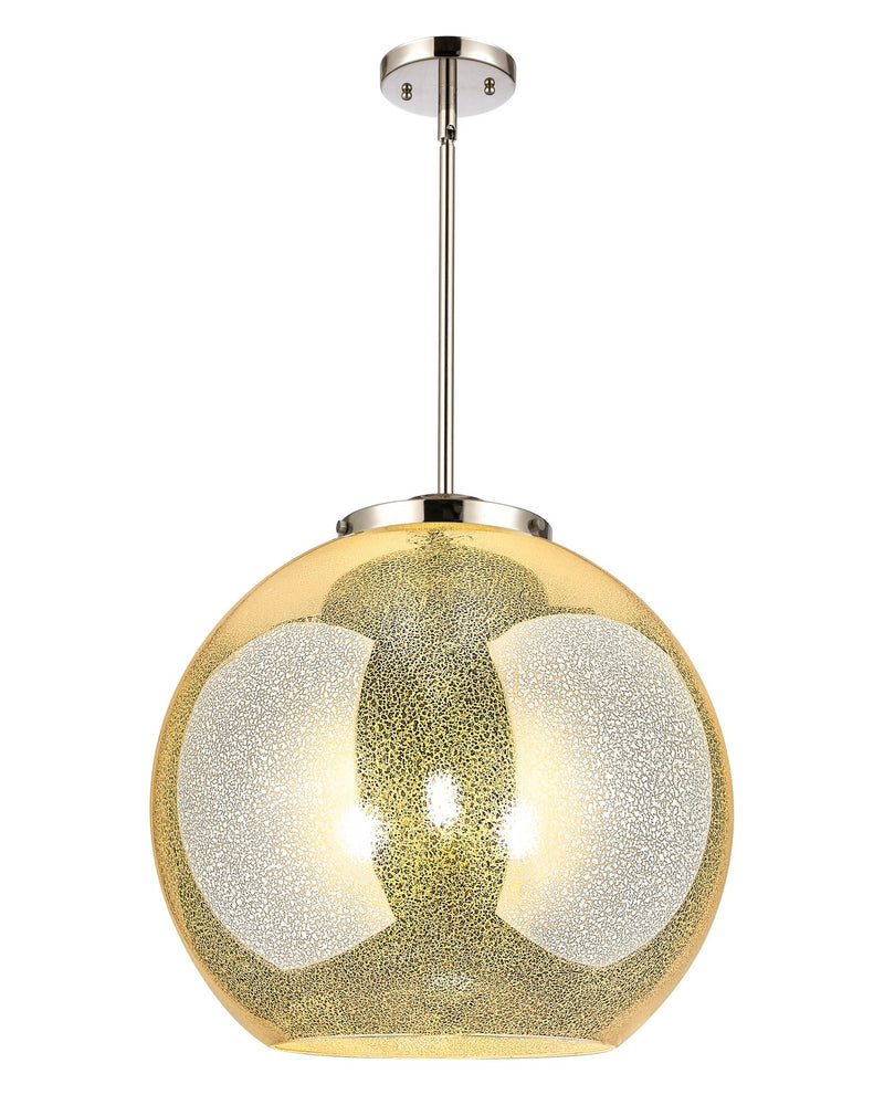 Innovations 221-3S-PN-G128-18 Three Light Pendant, Polished Nickel