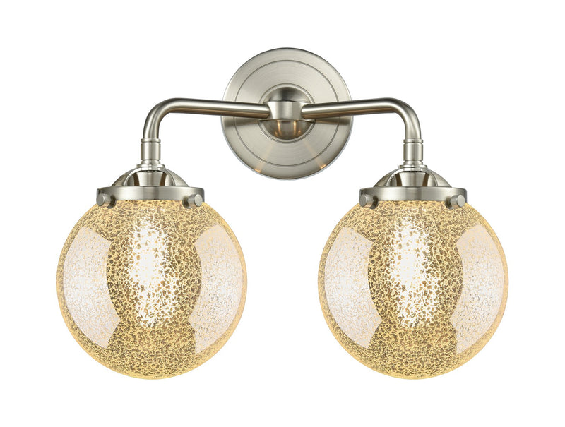 Innovations 284-2W-SN-G208-6 Two Light Bath Vanity, Brushed Satin Nickel