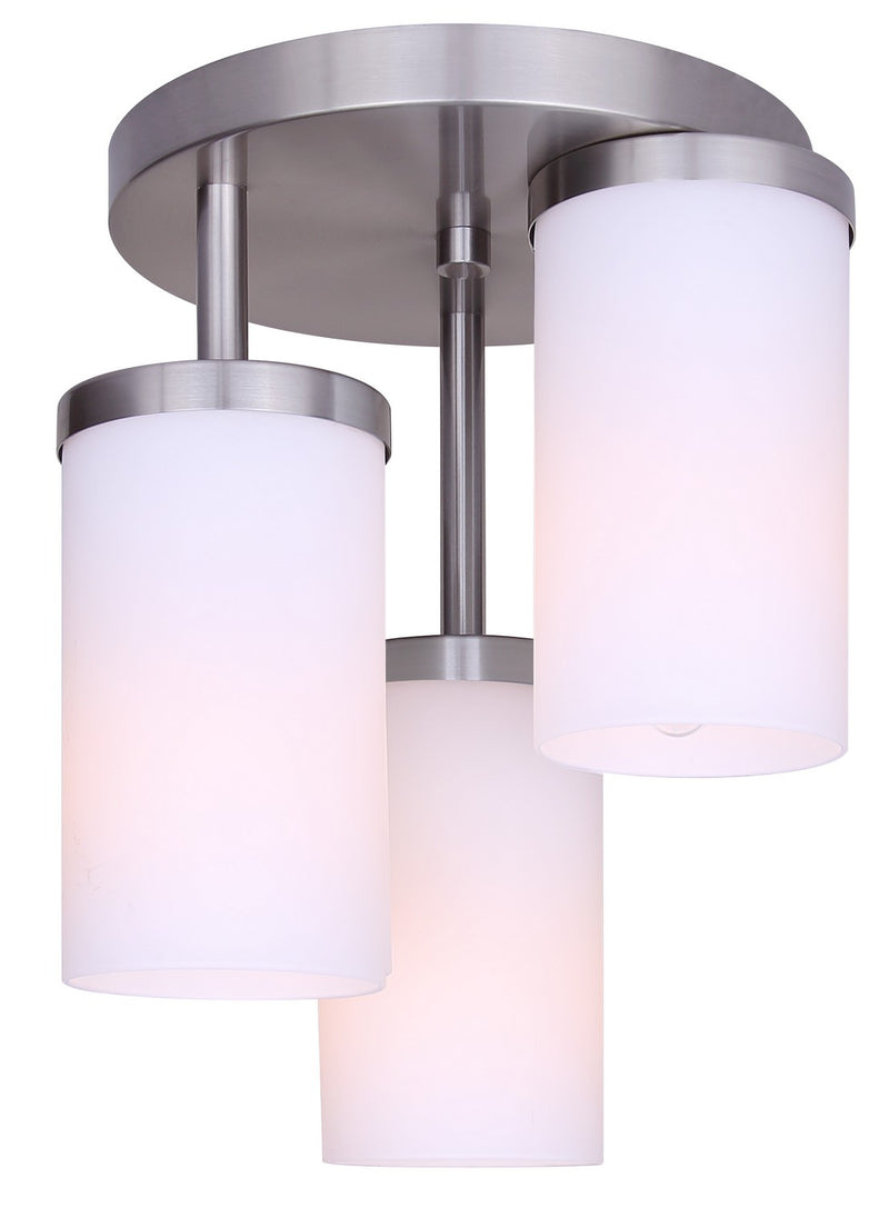Canarm ISF1234A03BN-FO Three Light Semi-Flush Mount, Brushed Nickel