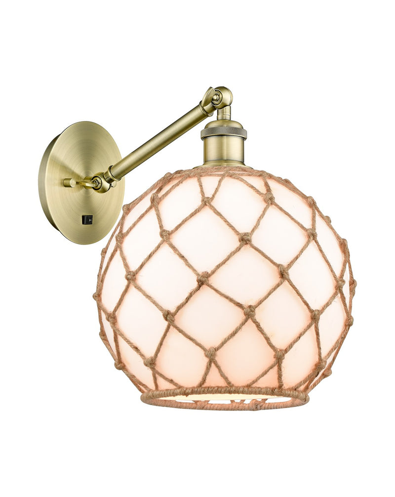 Innovations 317-1W-AB-G121-10RB One Light Wall Sconce, Antique Brass
