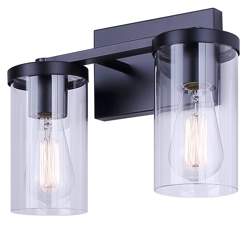 Canarm IVL1234A02BK Two Light Vanity, Matte Black